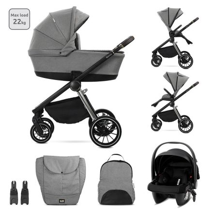 Lorelli Bianca 3az1-ben újszülött babakocsi Lorelli Aria Luxe hordozóval - Grey (2doboz)