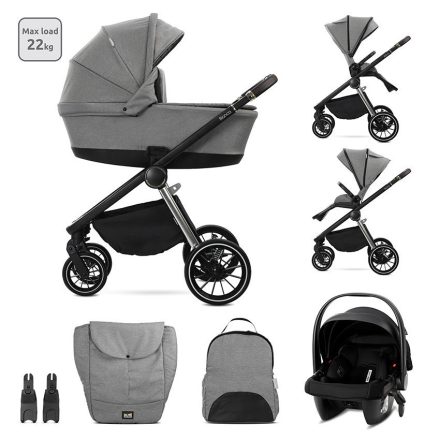 Lorelli Bianca 3az1-ben újszülött babakocsi Lorelli Aria Luxe hordozóval - Grey (2 doboz)