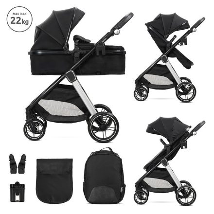 Lorelli Aspen babakocsi mózessé alakítható sport résszel - Black