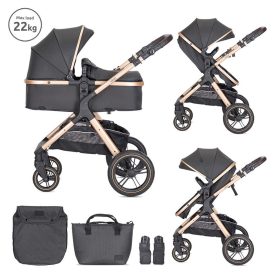   Lorelli Viola babakocsi mózessé alakítható sportrésszel - Black