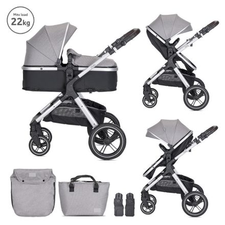 Lorelli Viola babakocsi mózessé alakítható sportrésszel - Grey