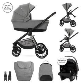   Lorelli Bianca 3az1-ben újszülött babakocsi Lorelli Aria Luxe hordozóval - Grey (2 doboz)